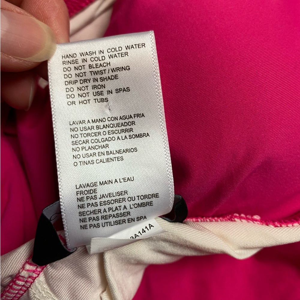 Carmen Marc Valvo one piece bathing swim suit hot pink ruffle Barbiecore size 6 - Picture 6 of 9